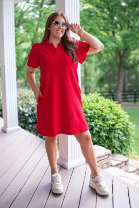 Classic Perfection Red Textured Dress