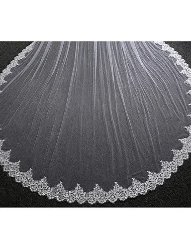 Classic Two-tier Double Layered Wedding Veil with Embroidery OV6