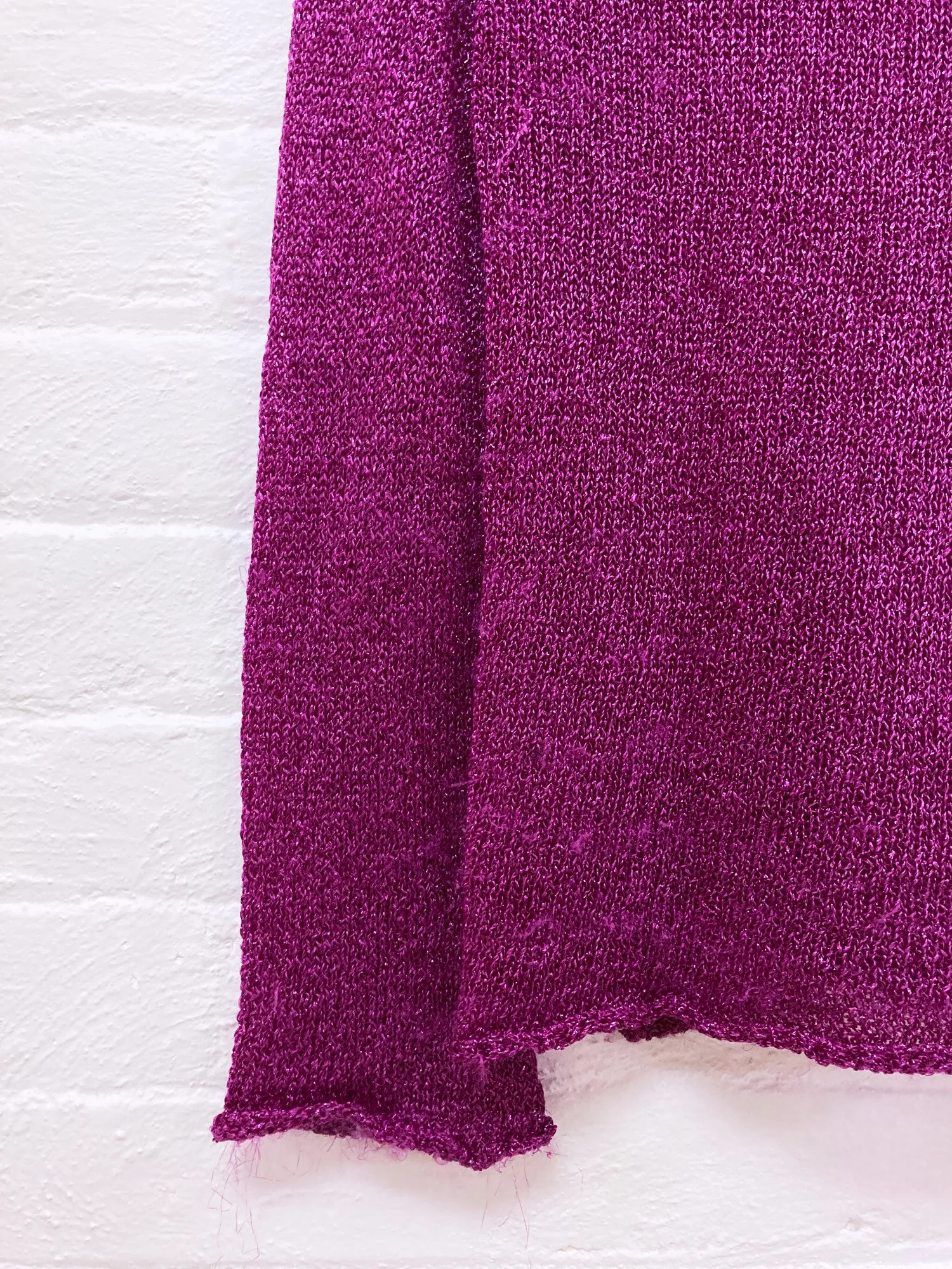 Comme des Garcons 1999 pinky purple nylon sweater with glittery finish