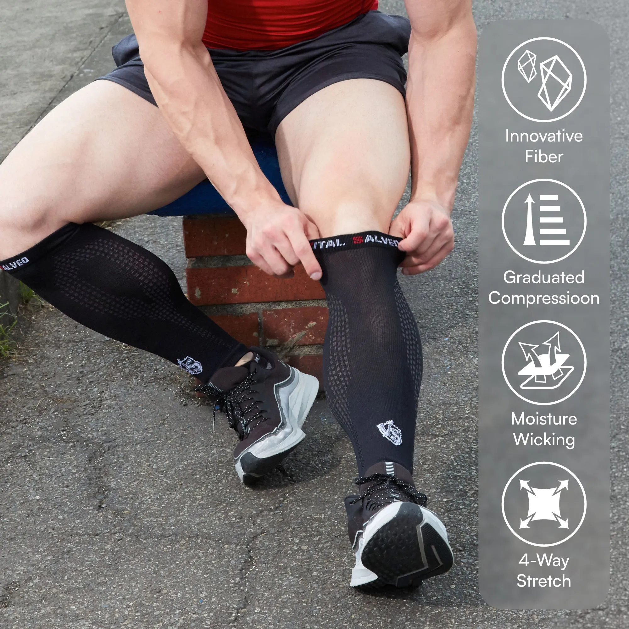 Compression Calf/Shin Sleeves / Black (2PCS)