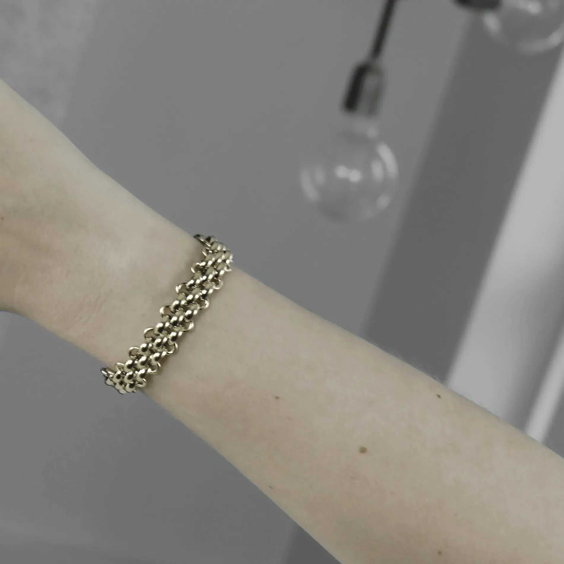 Courage Waterproof Crochet T Bar Bracelet Gold Plating