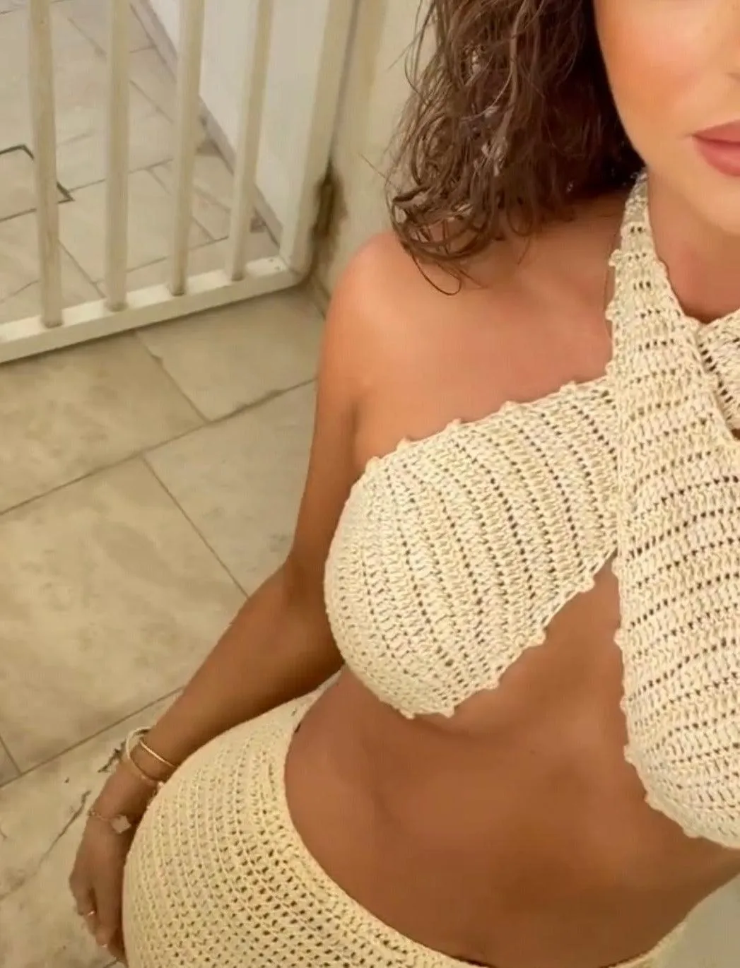 Cream Crochet Set Mykonos