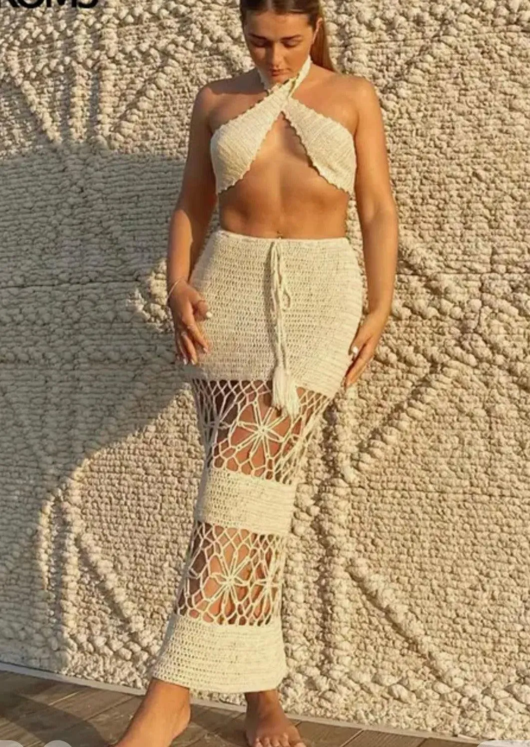 Cream Crochet Set Mykonos