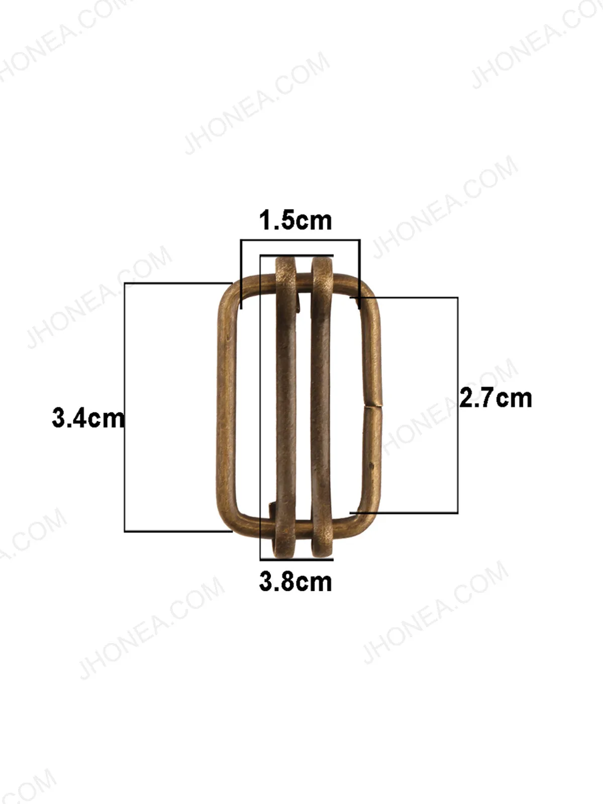 Curve Slider Double Glide Antique Brass Adjustable Buckle