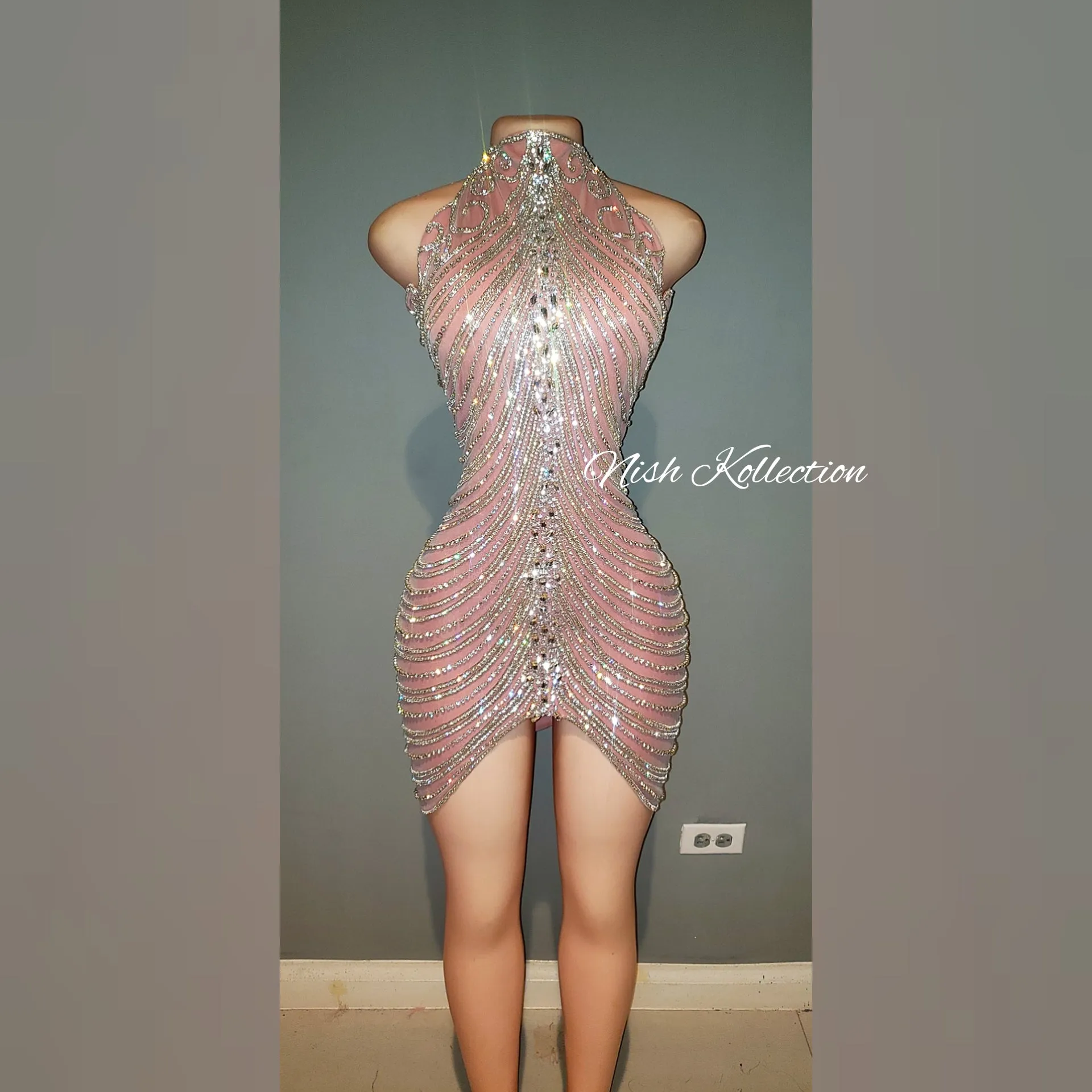 Diamond V Zena Rhinestone Dress