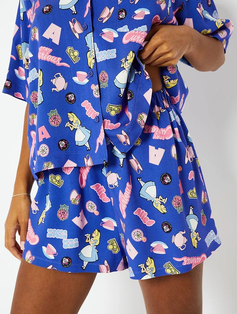 Disney Alice in Wonderland Printed Shorts