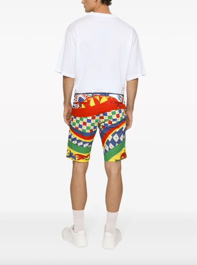 Dolce & Gabbana Carretto-print stretch cotton drill shorts