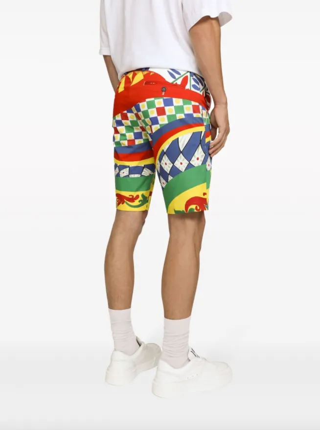 Dolce & Gabbana Carretto-print stretch cotton drill shorts