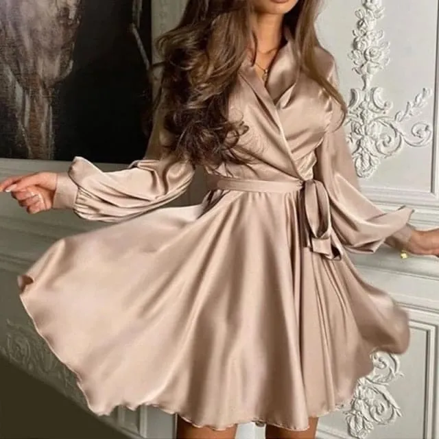 DressBetty - Sexy Satin Sashes A Line Mini Dress