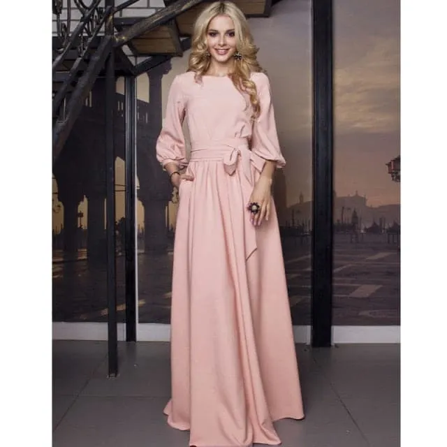 DressBetty - Vintage  Lantern Sleeve Elegant Bandage Floor-Length Dress