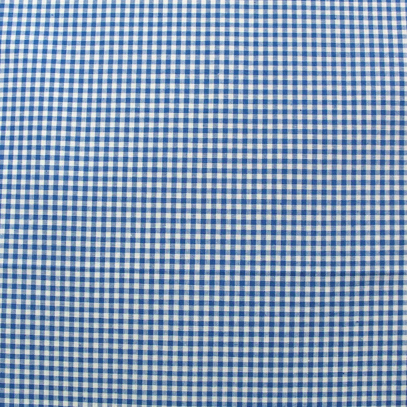 Dressmaking Cotton - Mini Gingham - Royal Blue and White