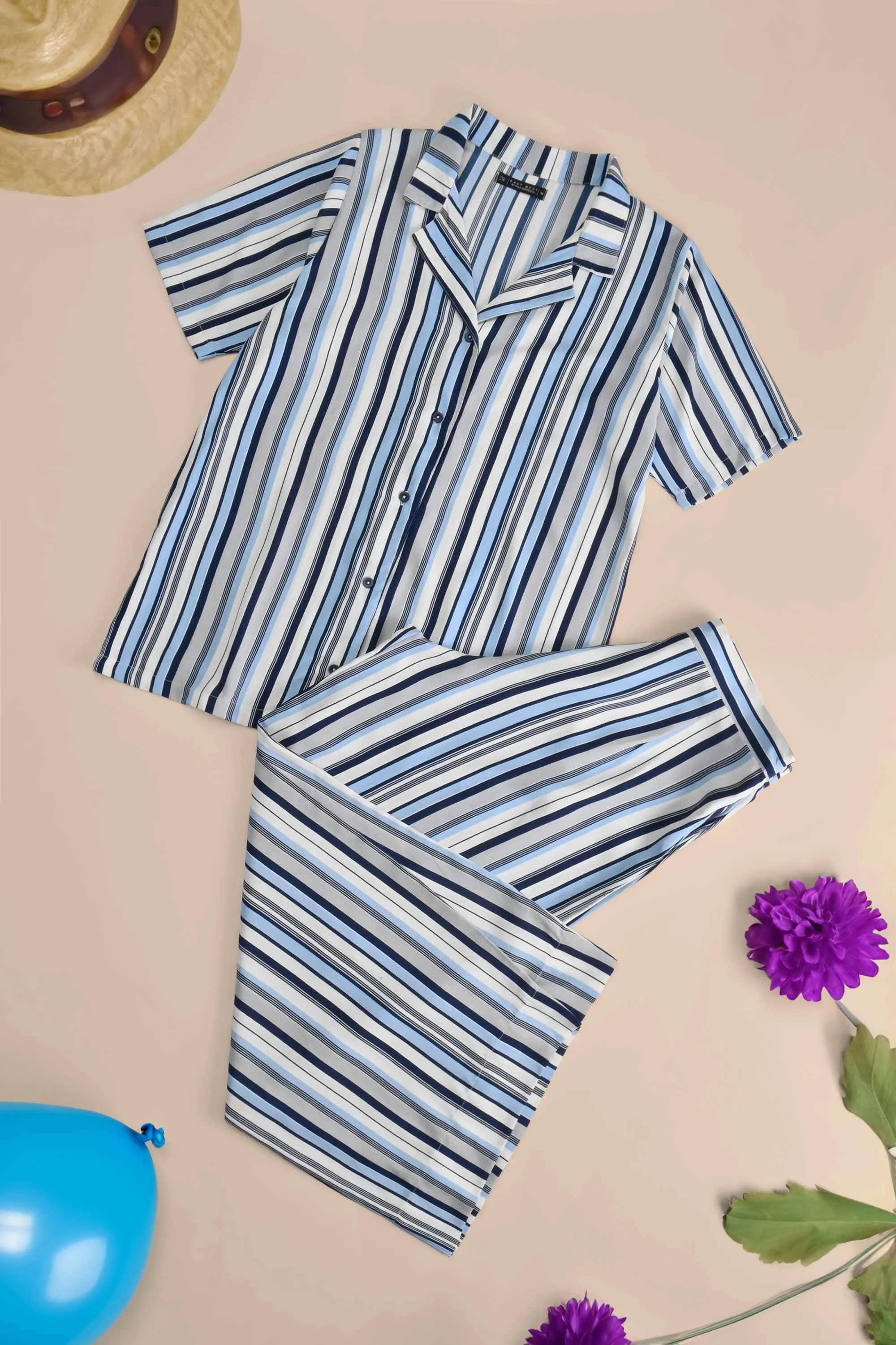 East West Women's Stripes Design Co-Ord Set