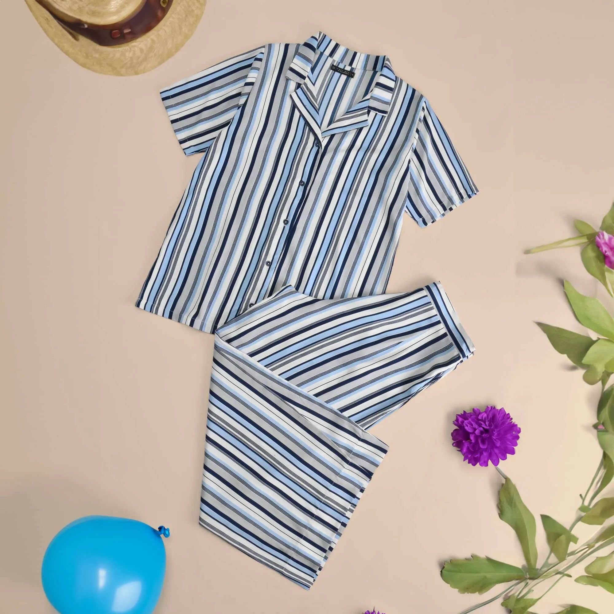 East West Women's Stripes Design Co-Ord Set