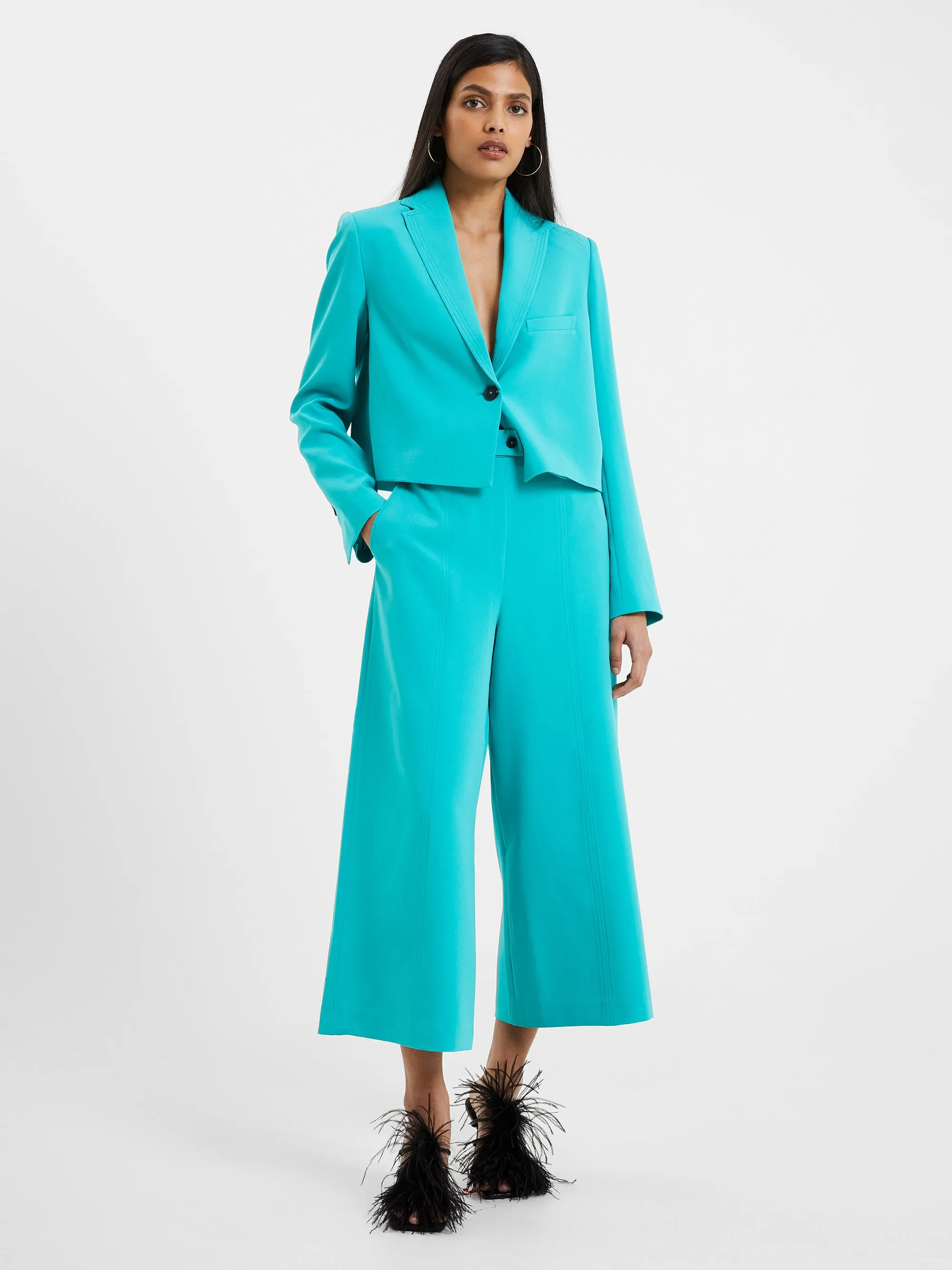 Echo Crepe Cropped Blazer