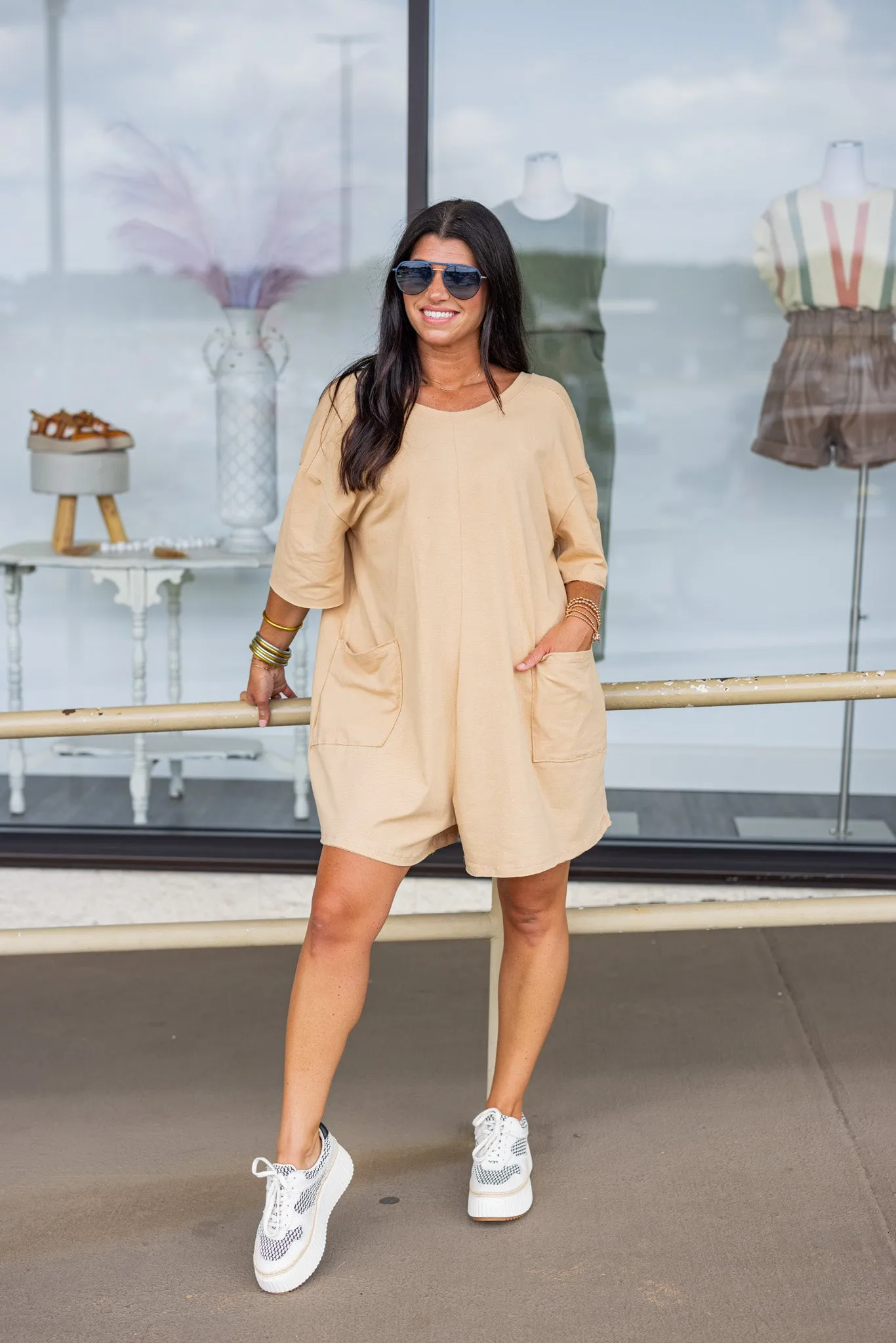 Feeling Free Light Mustard Knit Romper