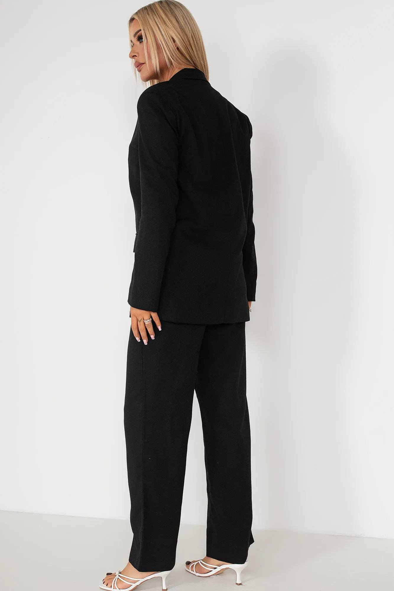 Fern Black Linen Trousers