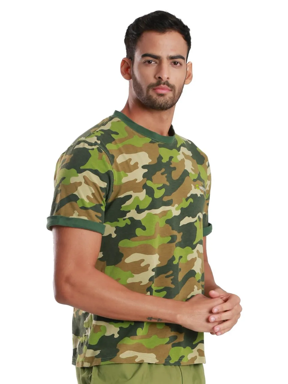 Full Camo Camo Printed Organic Bamboo T-Shirt (Pack Of 1)