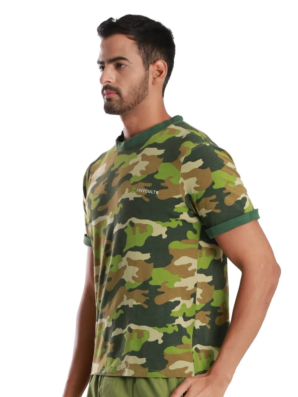 Full Camo Camo Printed Organic Bamboo T-Shirt (Pack Of 1)