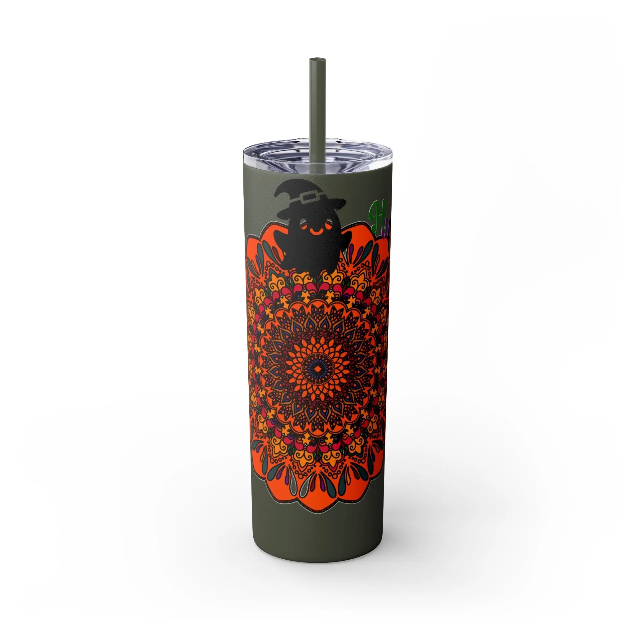 Hand-Drawn Halloween Mandala 20oz Tumbler - Hot/Cold - BPA-Free