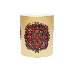 Handmade Mandala Pumpkin Mug - Silver & Gold - Mandala Design