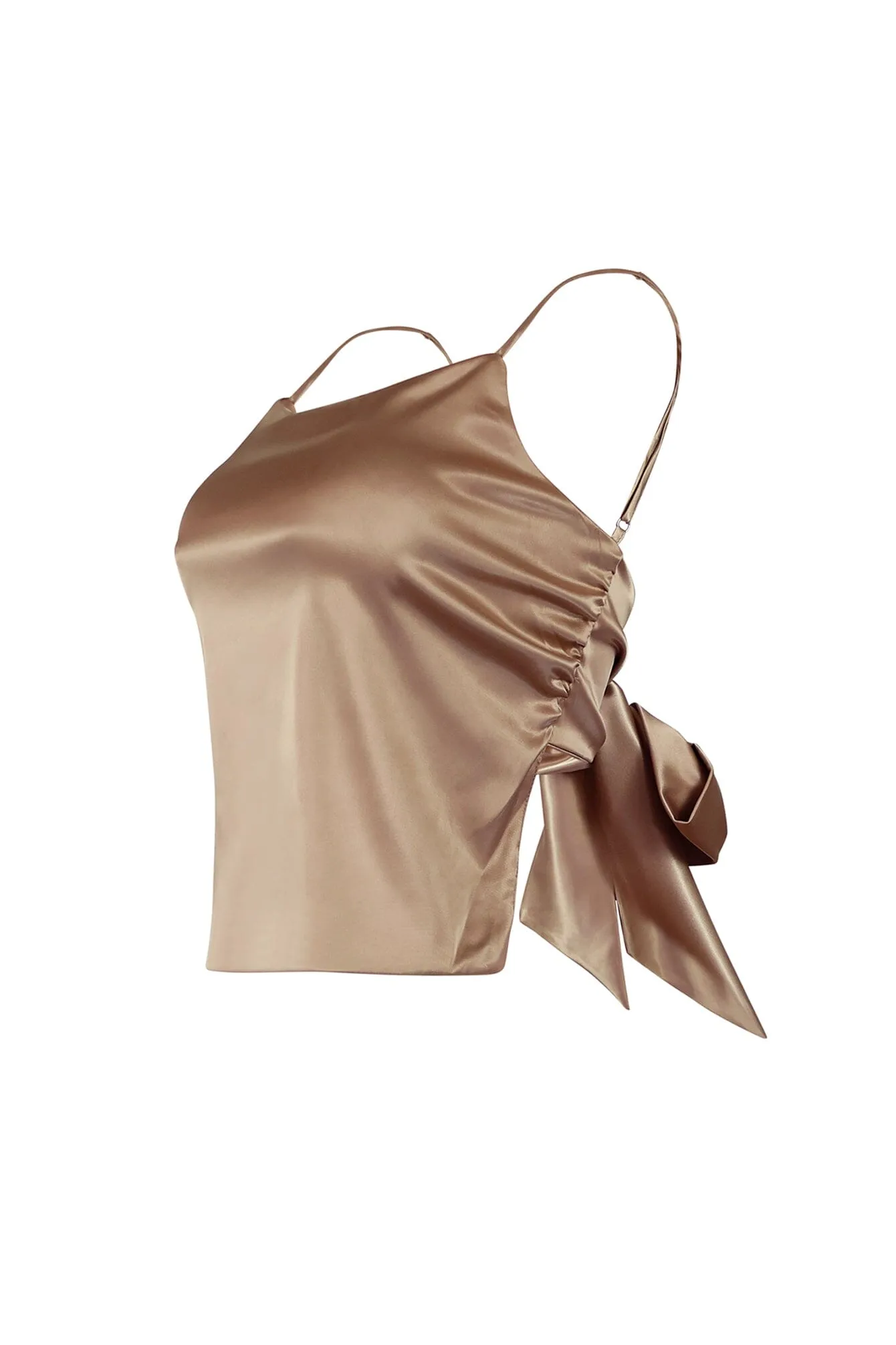 How Smooth Satin Back Tie Top