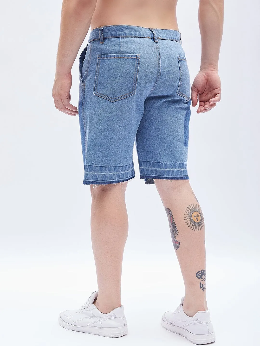 Ice Blue Carpenter Denim Shorts