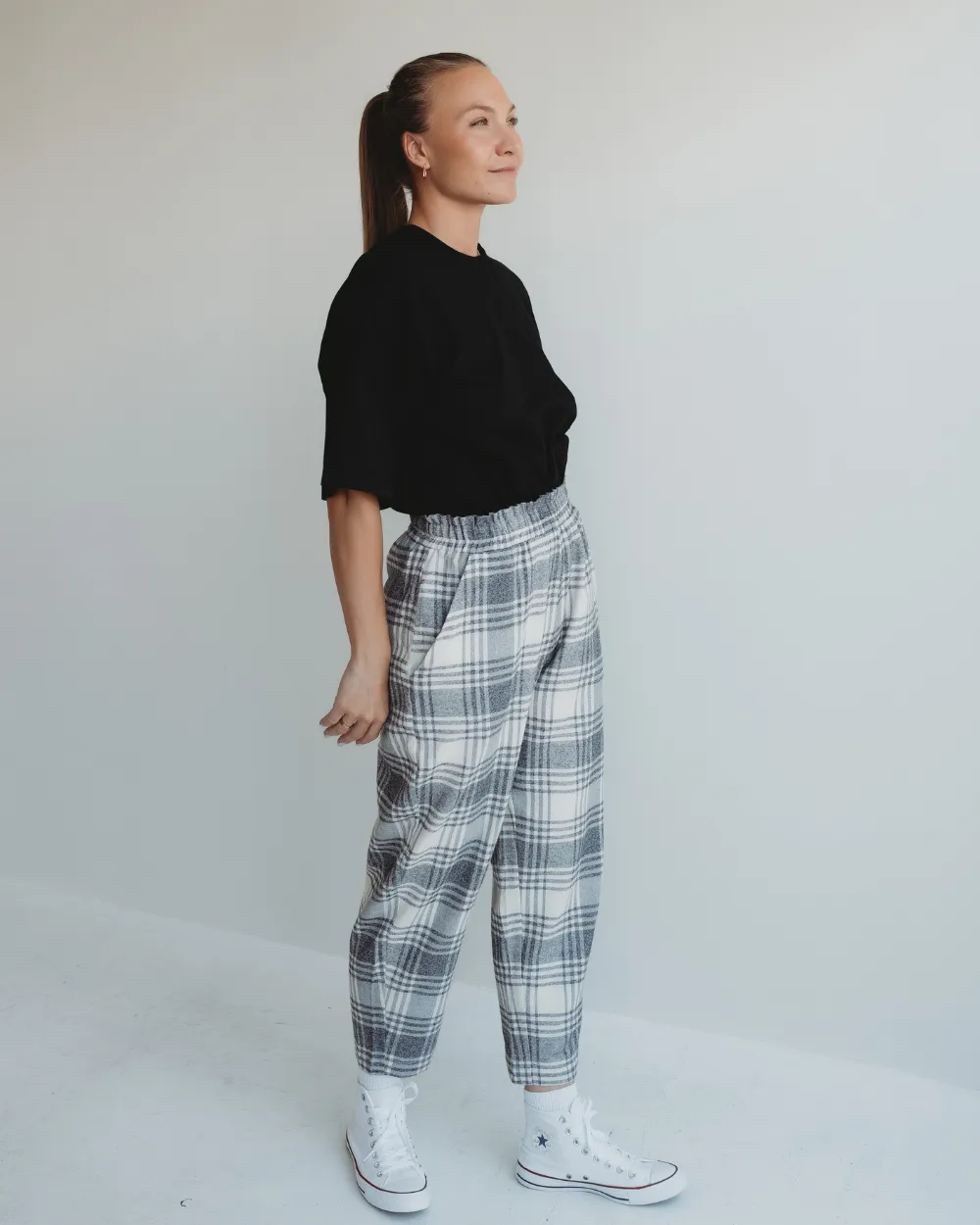 Kate Brushed Check Trousers