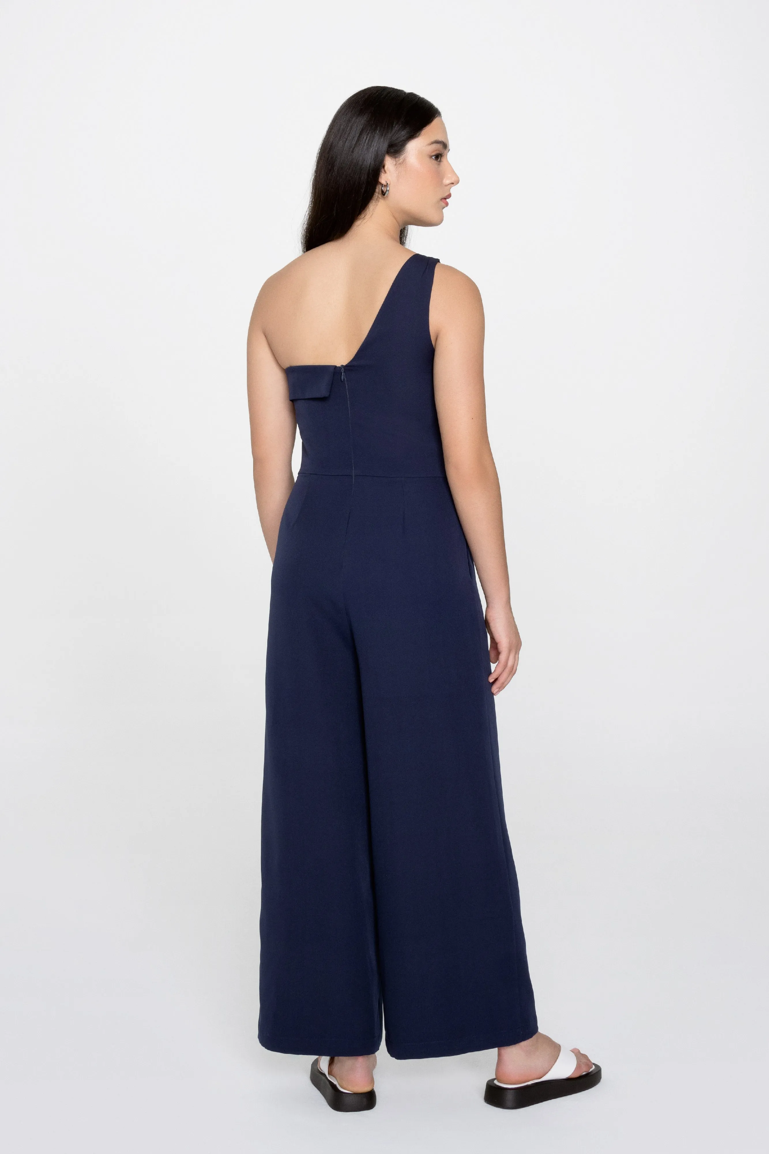 Keilani Toga Jumpsuit in Navy Blue (with detachable straps)