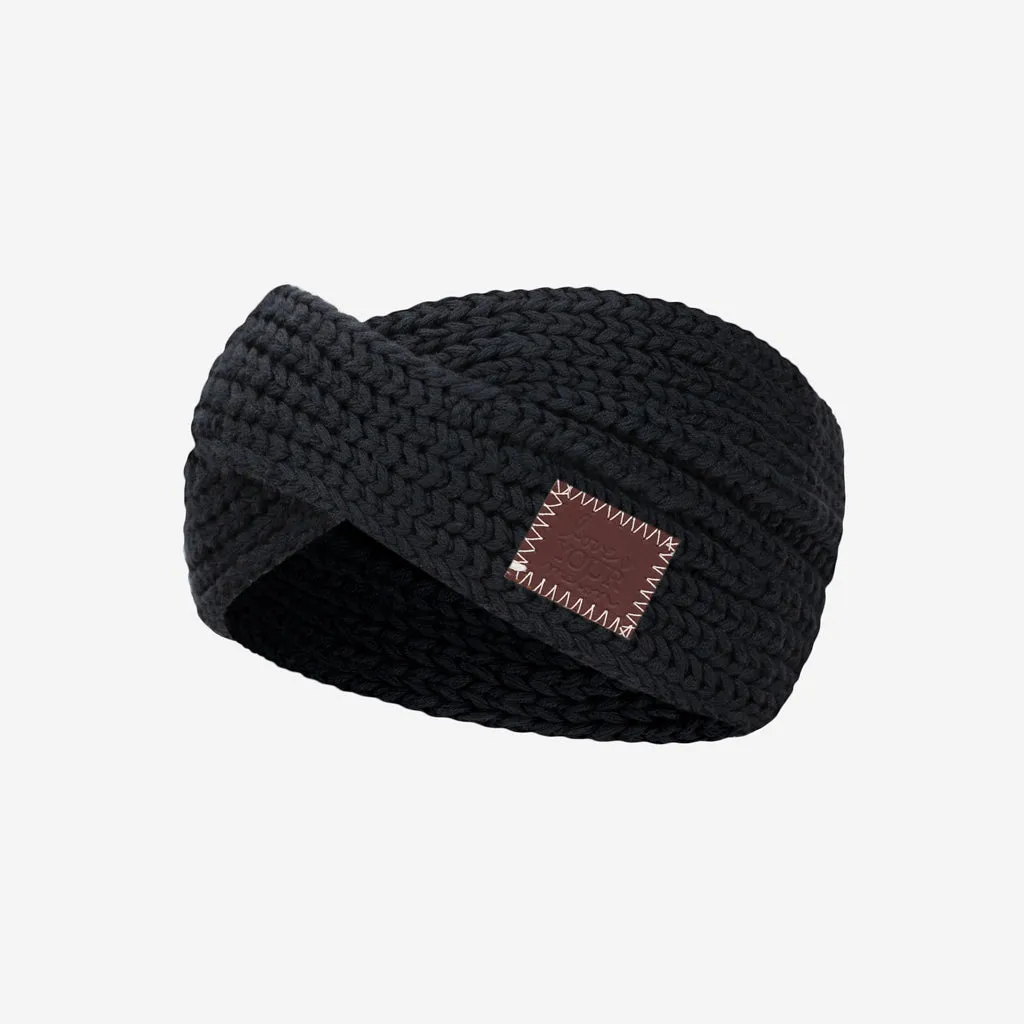 Kids Black Criss-Cross Knit Headband