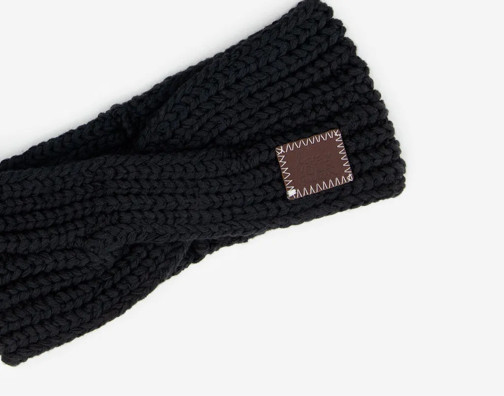 Kids Black Criss-Cross Knit Headband