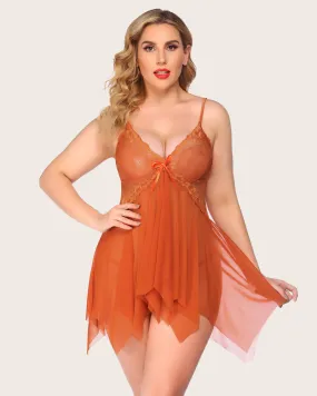 Lace Babydoll Sleepwear Outfits Plus Size Langeray