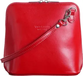 Leather Ladies Small Cross Body PS14 In Reds