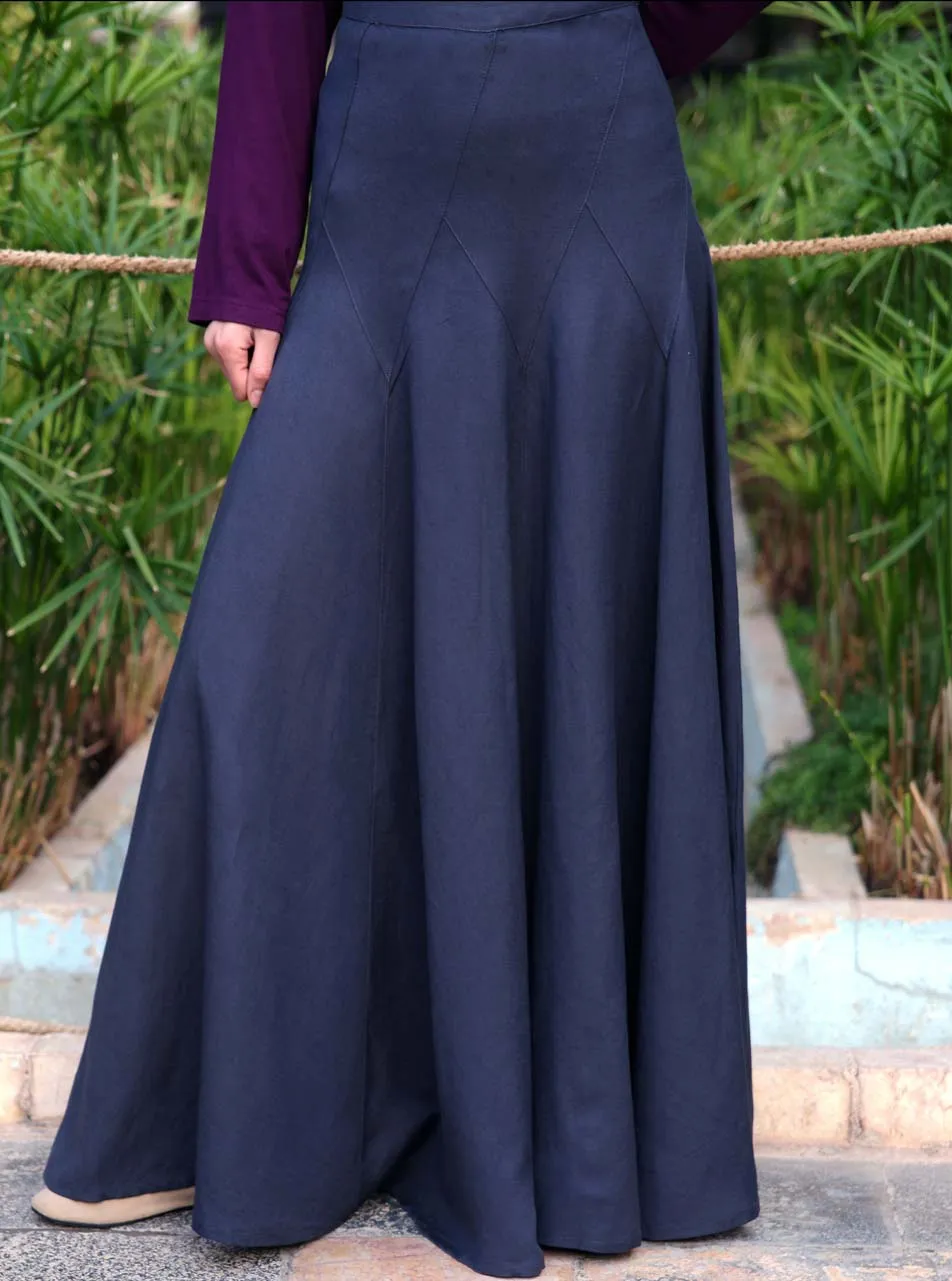 Linen Flared Panel Maxi Skirt