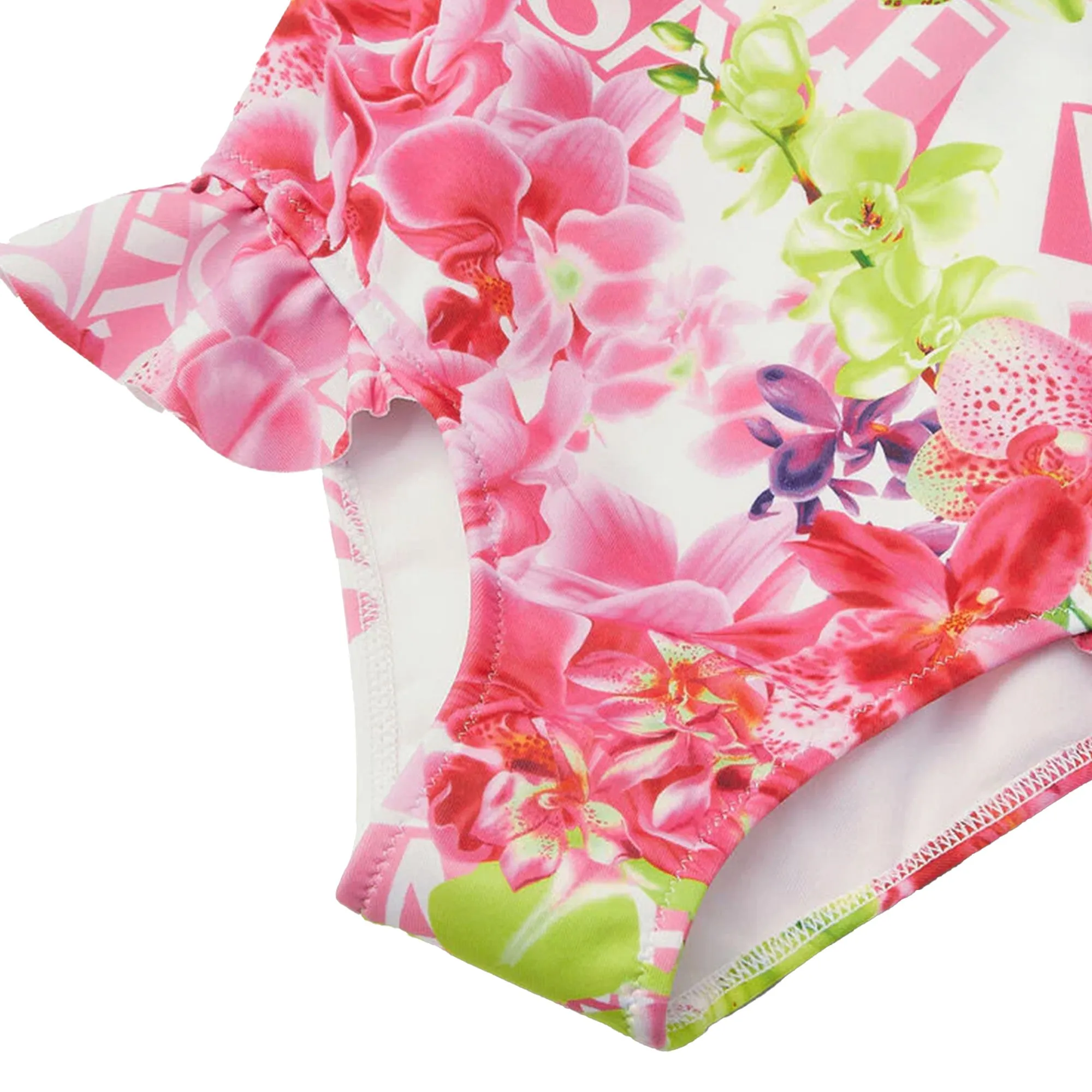 Logo Orchid Print Swimsuit