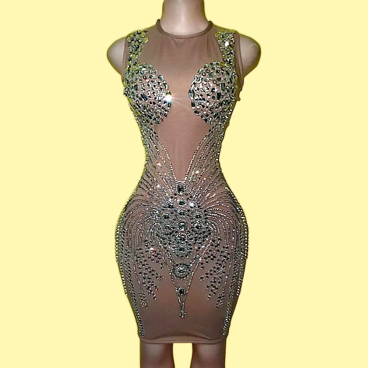 London Rhinestone Mini Dress