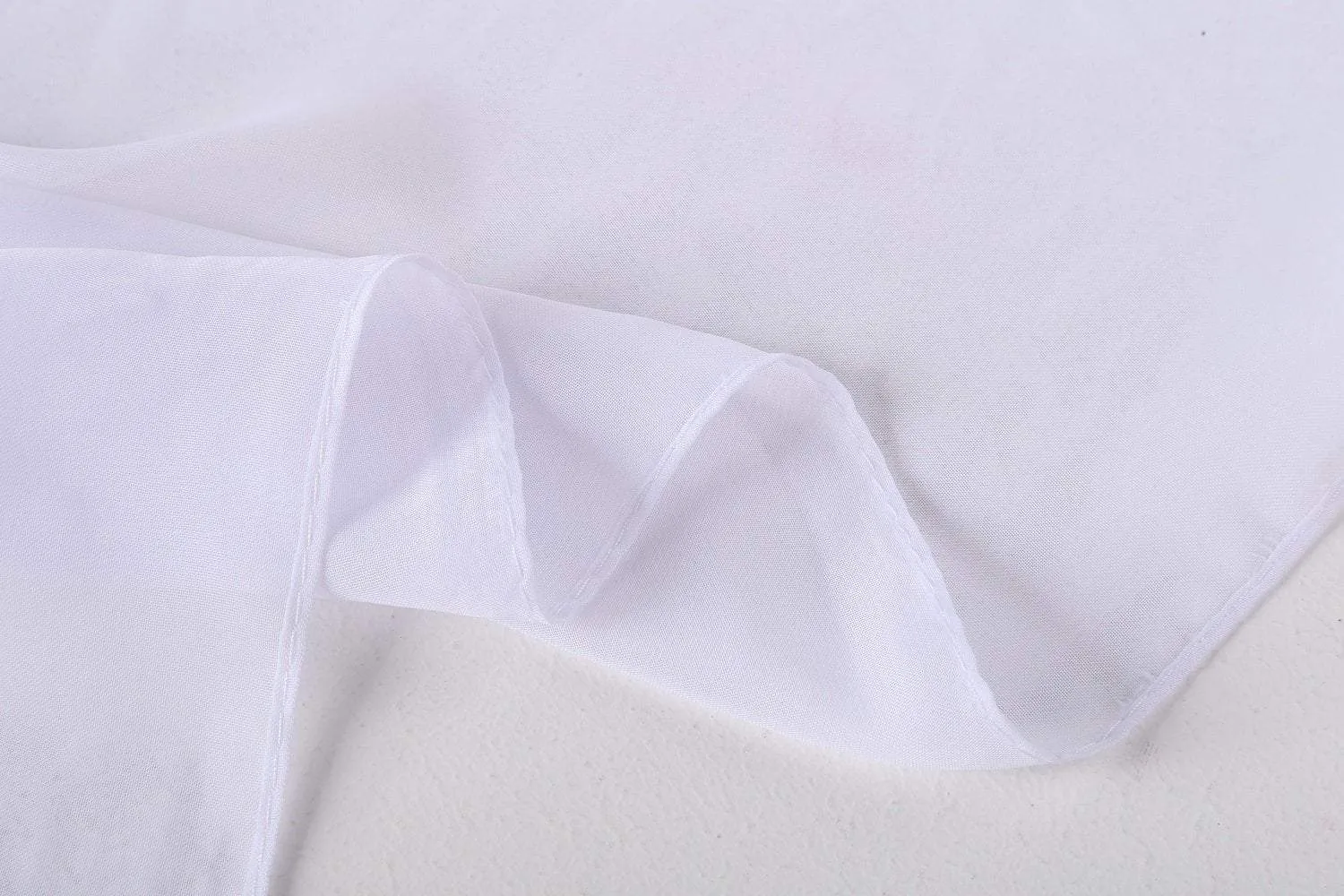 Long Chiffon Scarf Solid White Color CHL401