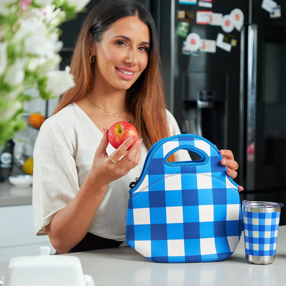 Lunch Bag Neoprene / Cobalt Check