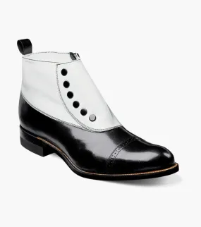 Madison Spectator Spat Cap Toe Boot-Black/White | STACY ADAMS