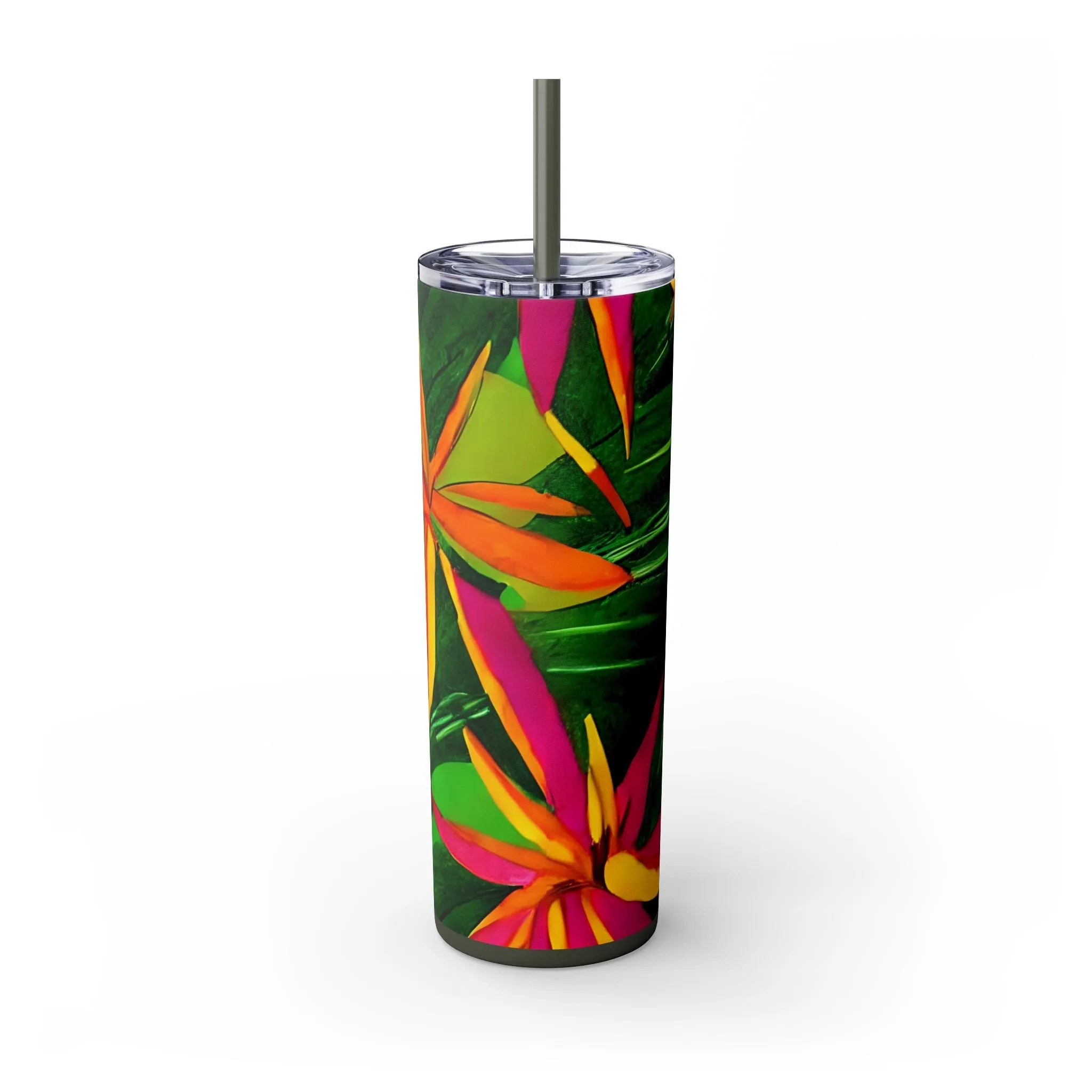 Mandala Art Tropical Skinny Tumbler, 20oz - Keeps Drinks Hot/Cold