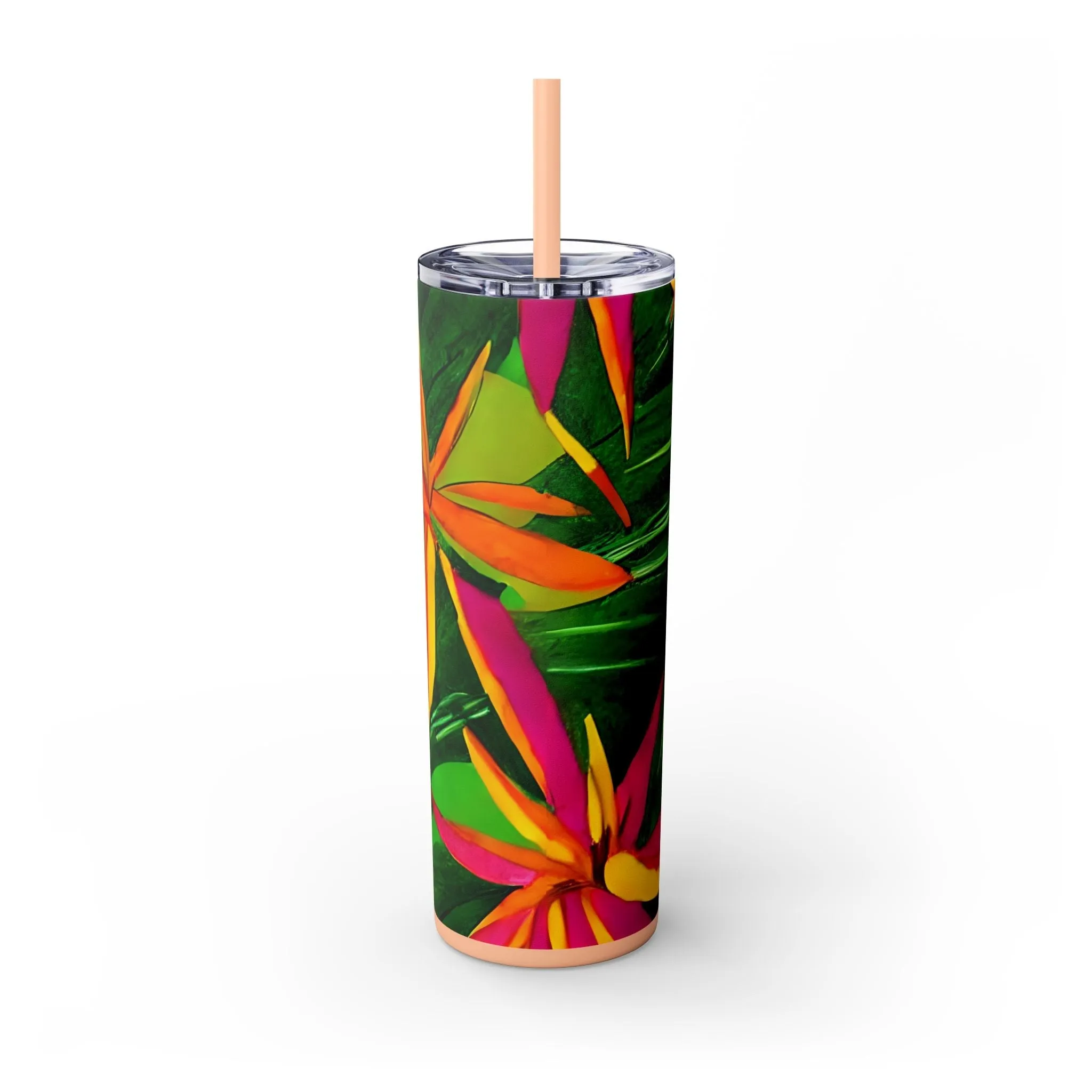 Mandala Art Tropical Skinny Tumbler, 20oz - Keeps Drinks Hot/Cold