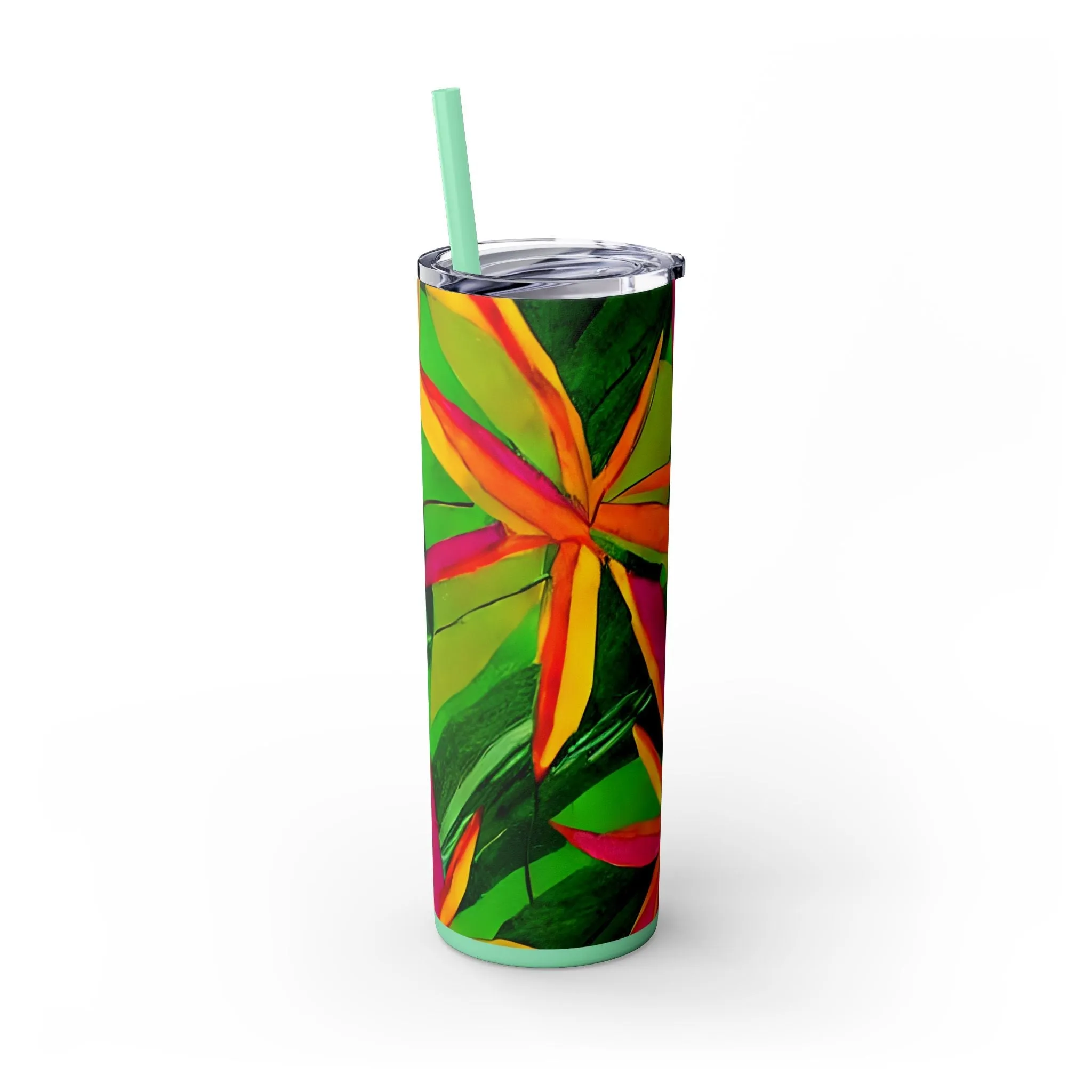 Mandala Art Tropical Skinny Tumbler, 20oz - Keeps Drinks Hot/Cold