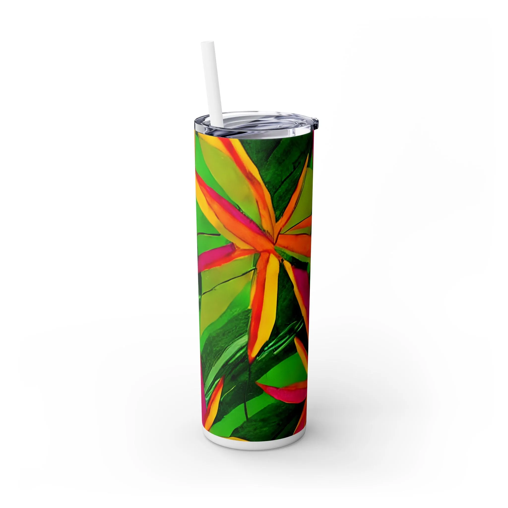 Mandala Art Tropical Skinny Tumbler, 20oz - Keeps Drinks Hot/Cold