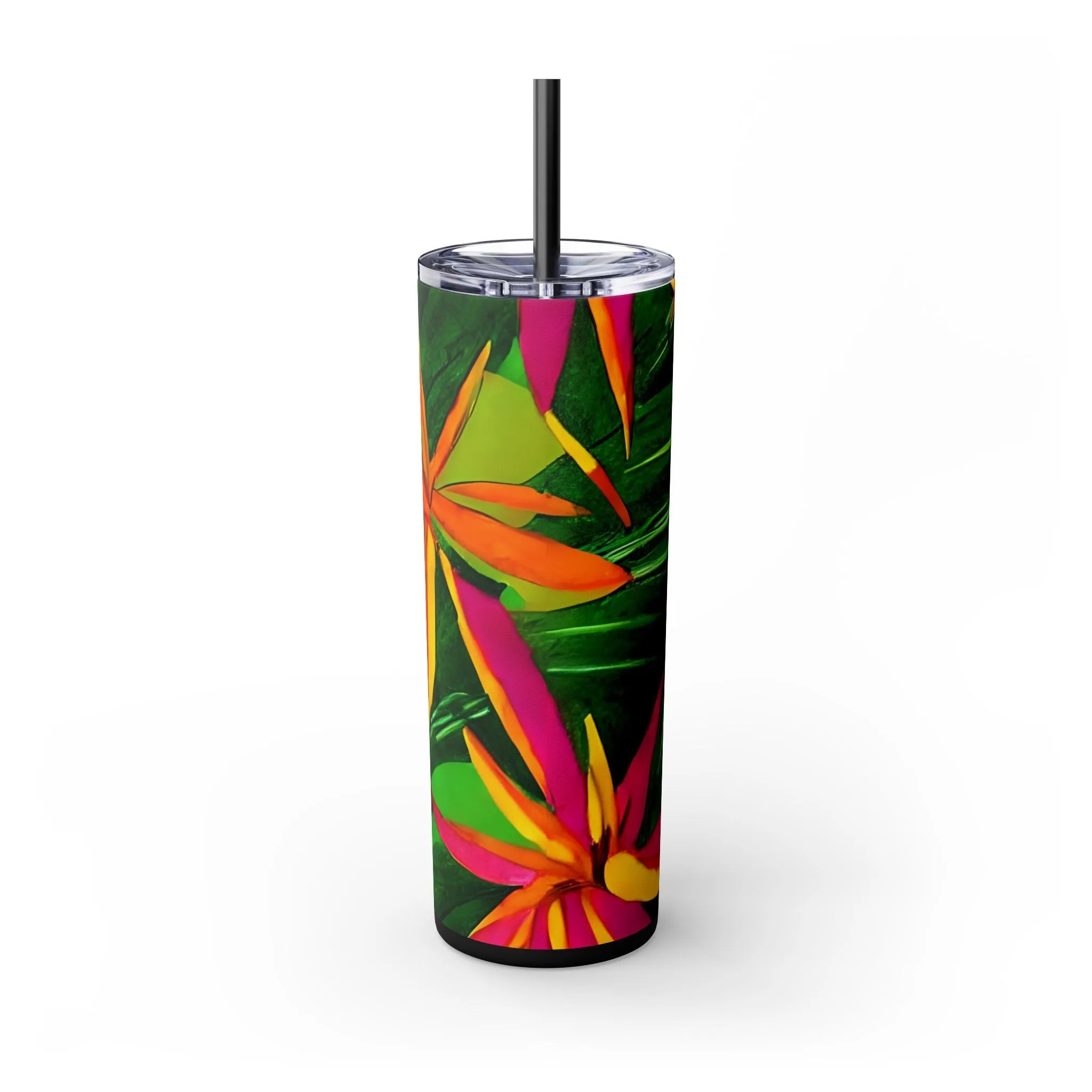 Mandala Art Tropical Skinny Tumbler, 20oz - Keeps Drinks Hot/Cold