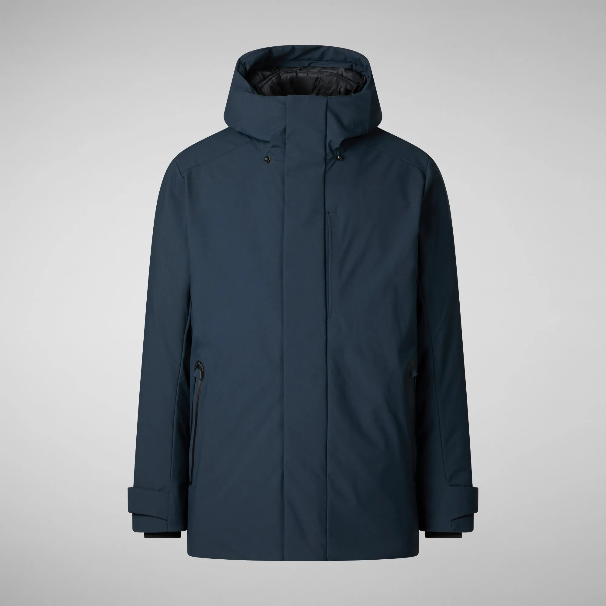 Man's hooded parka Wilder in blue black