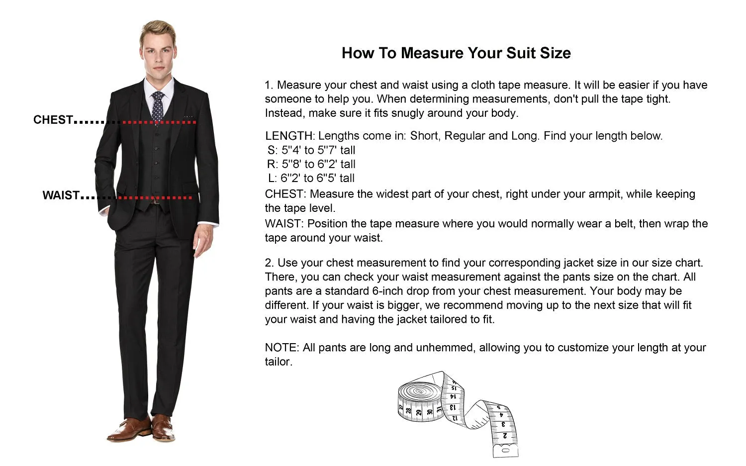 Men's 3-Piece Three Piece Slim Fit Formal Cut Suit Set