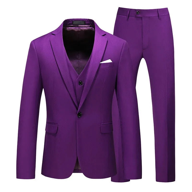 Men's Formal Wear Wedding Dress Tuxedo Banquet Slim Suit Office Wear Single Button 3 Pcs Suits | 711