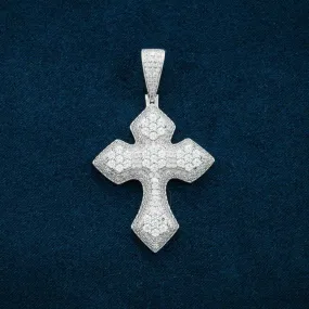 Moissanite Syriac Cross Pendant 14K Gold