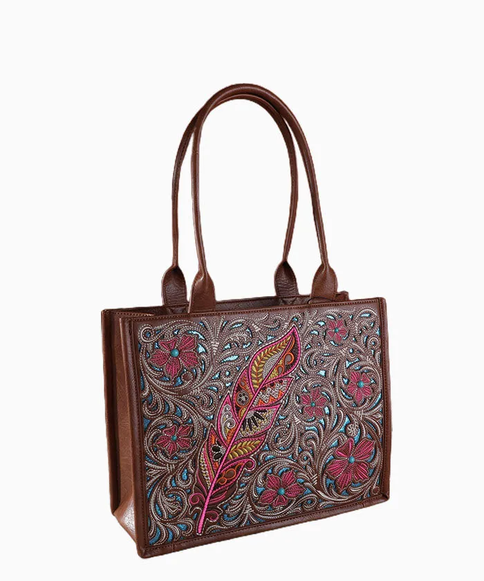 Montana West Embroidered Floral Concealed Carry Tote