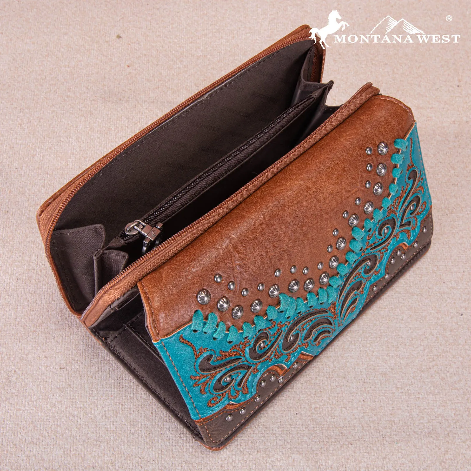 MW1269-W010 Montana West Embroidered Scroll Cut-out Collection Wallet