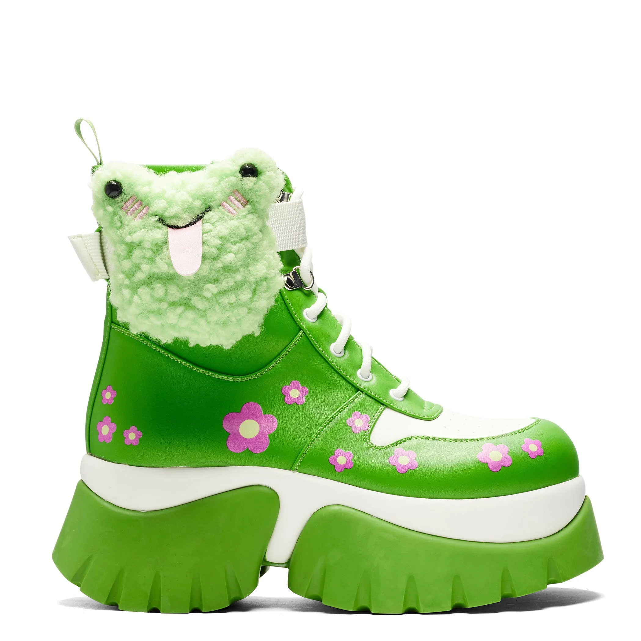 My Tongue Is Sticky Chunky Frog Boots - Green